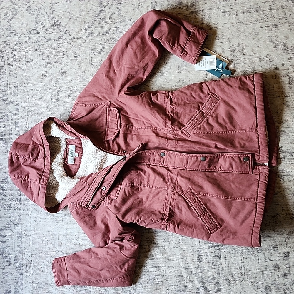 Sebby Women's Mauve Utility Jacket with Sherpa Lining